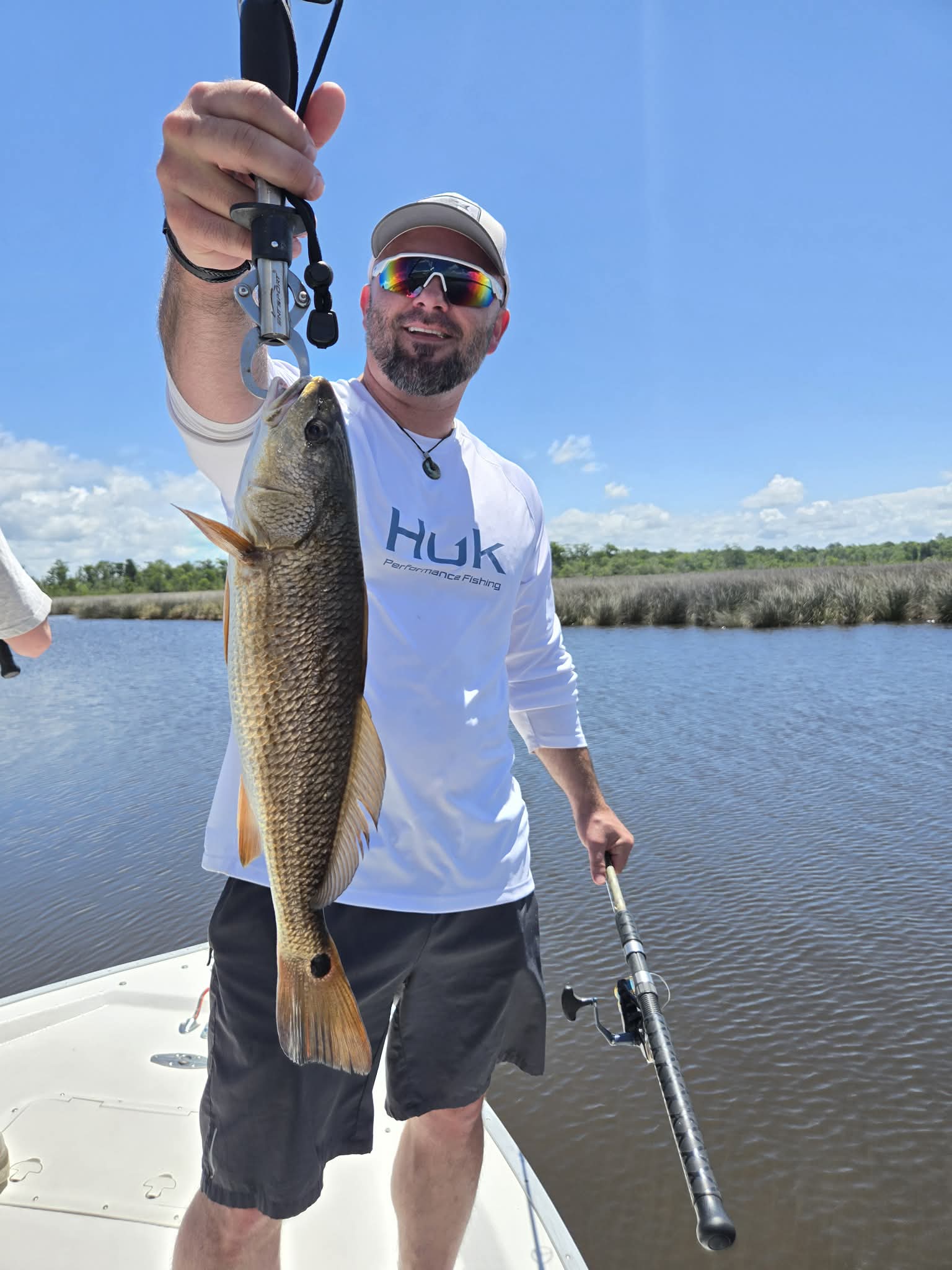 Guest with an inshore catch on Choctawhatchee Bay near Freeport Florida
